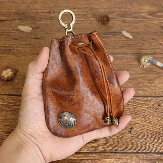 Simple Cowhide Retro Storage Bag