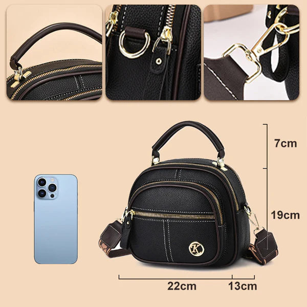 Classic Multifunctional PU Leather Crossbody Bag